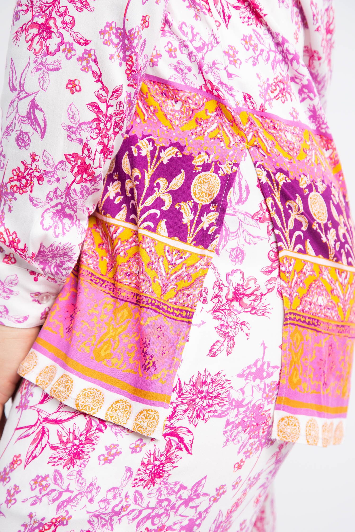 Printed Challis Button-Up Blouse Image 5